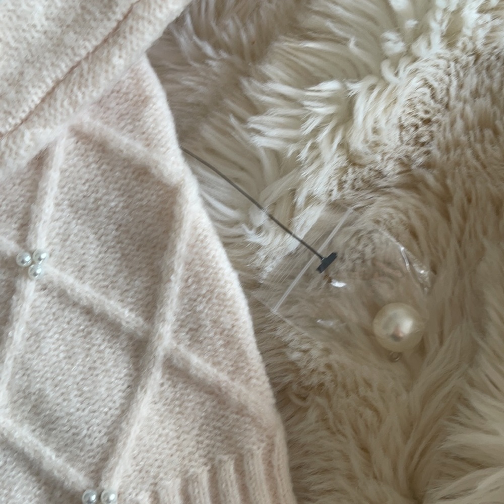 new ELOQUII pearl cableknit ivory heavyweight cardigan sweater 14 16 - Picture 7 of 11
